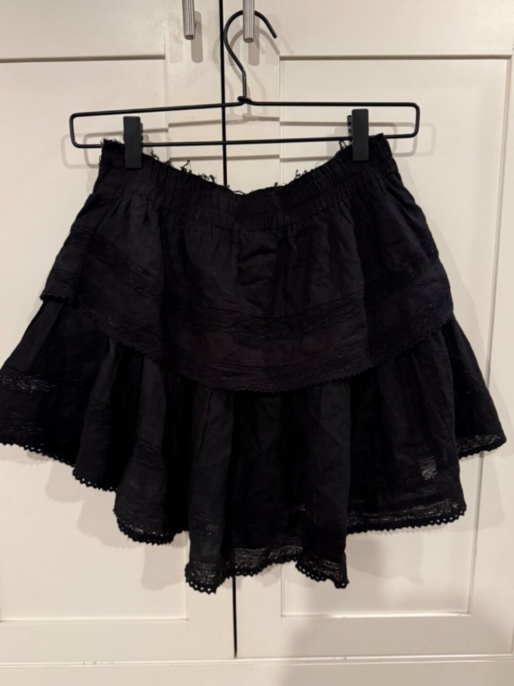 LoveShackFancy Ruffle Mini Heritage Skirt - Black - Picture 2 of 4